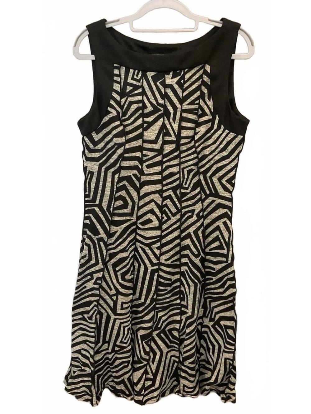 Perceptions New York Womens Sleeveless Black/gray Dress Size L